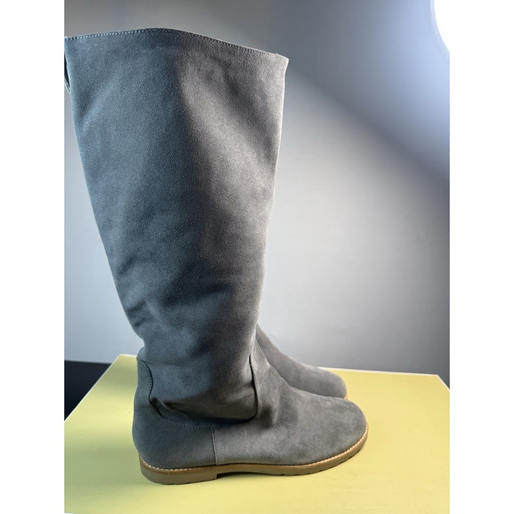 Michael Kors Kenton Suede Boots Women's 11 Slate Gray Lug Sole New With Box Flat - Picture 7 of 13